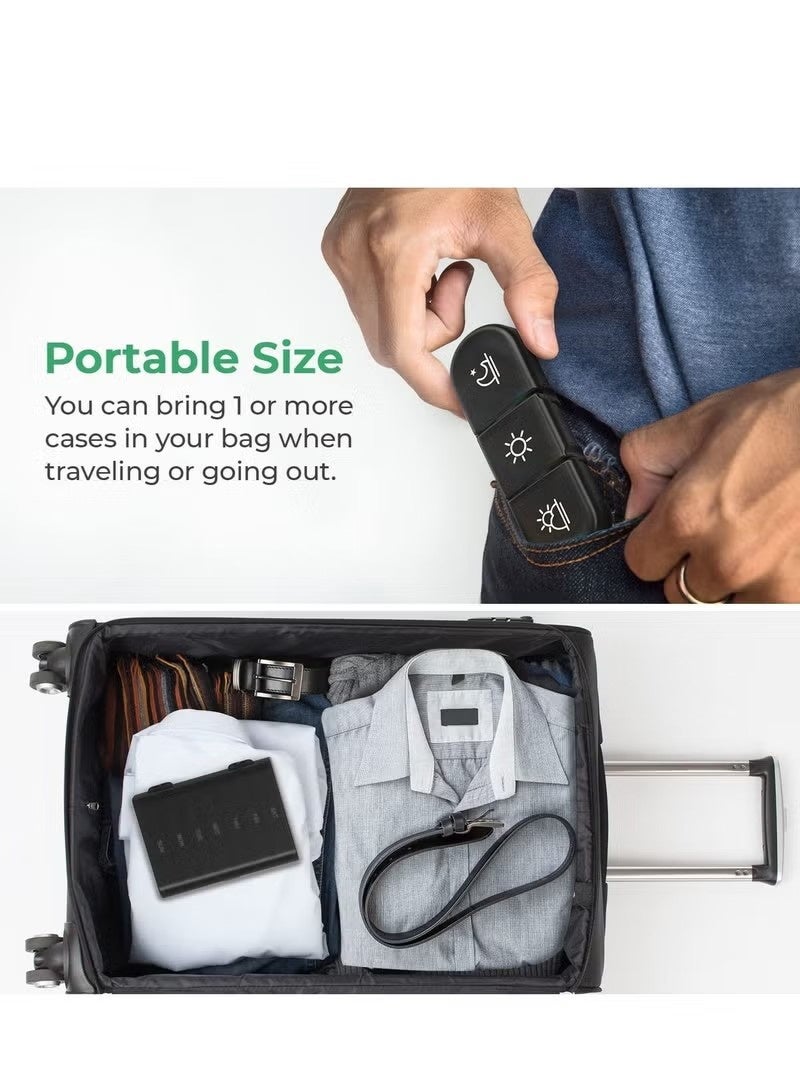 Weekly Pill Organizer +4-compartment mini pillbox 3 Times A Day, Portable Travel Pill Box 7 Day with Large Compartments, Portable Travel Pill Case for Vitamins, Medicine, Fish Oils, Supplements (Black) - Image 5